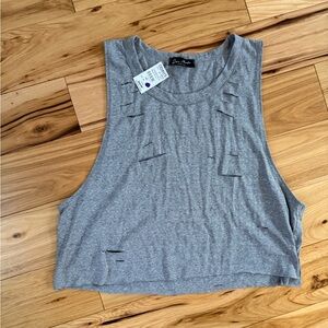Gray Ripped Tank